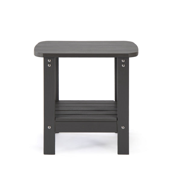 Homeroots 15" Charcoal Plastic Outdoor Side Table Charcoal Grey Plastic 543734