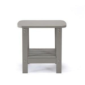Homeroots 15" Light Gray Plastic Outdoor Side Table Light Grey Plastic 543736