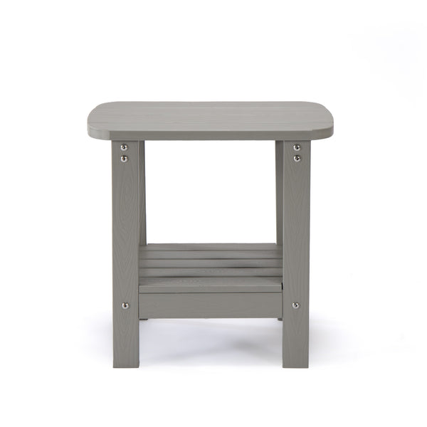 Homeroots 15" Light Gray Plastic Outdoor Side Table Light Grey Plastic 543736