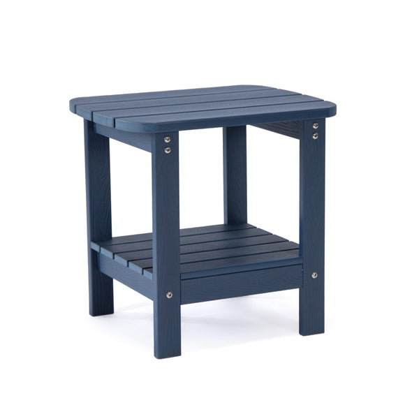 HomeRoots 15" Compact Outdoor Side Table - Stylish, Durable, and Multi-Purpose for Patios, Balconies, and Porches Navy 543737