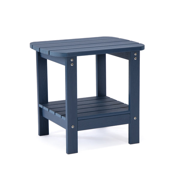 Homeroots 15" Navy Blue Plastic Outdoor Side Table Navy Plastic 543737