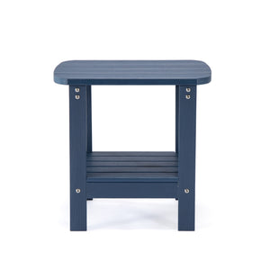 Homeroots 15" Navy Blue Plastic Outdoor Side Table Navy Plastic 543737