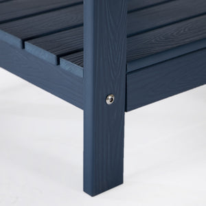 Homeroots 15" Navy Blue Plastic Outdoor Side Table Navy Plastic 543737