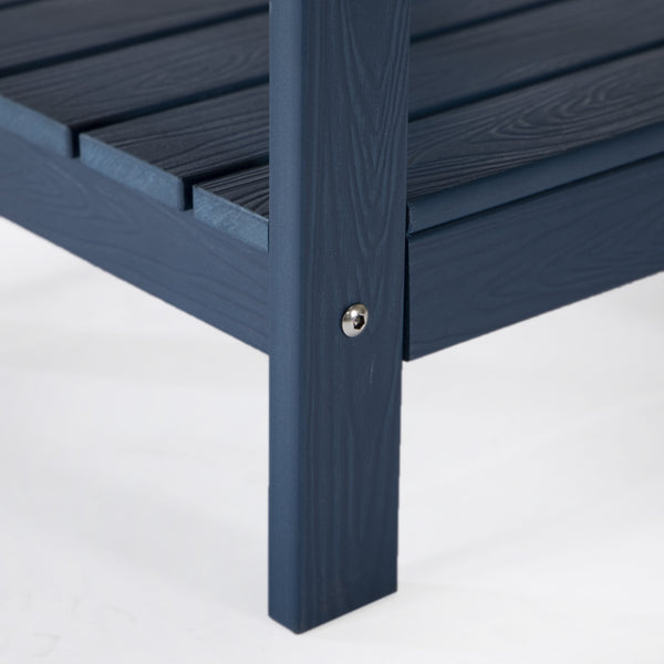 Homeroots 15" Navy Blue Plastic Outdoor Side Table Navy Plastic 543737