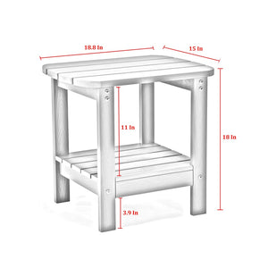 HomeRoots 15" Compact Outdoor Side Table - Stylish, Durable, and Multi-Purpose for Patios, Balconies, and Porches Navy 543737
