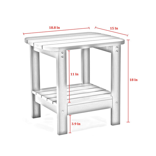 HomeRoots 15" Compact Outdoor Side Table - Stylish, Durable, and Multi-Purpose for Patios, Balconies, and Porches Navy 543737