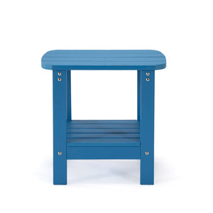 Homeroots 15" Blue Plastic Outdoor Side Table Blue Plastic 543739