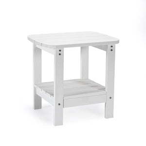 Homeroots 15" White Plastic Outdoor Side Table White Plastic 543740