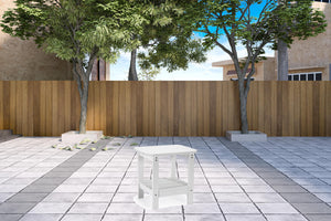 Homeroots 15" White Plastic Outdoor Side Table White Plastic 543740