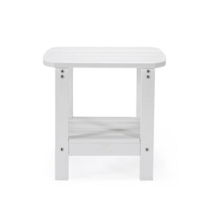 Homeroots 15" White Plastic Outdoor Side Table White Plastic 543740