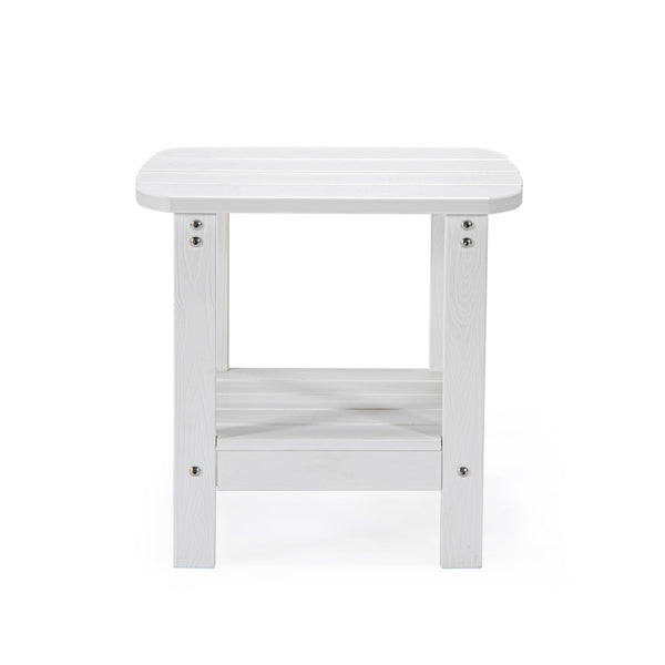 Homeroots 15" White Plastic Outdoor Side Table White Plastic 543740
