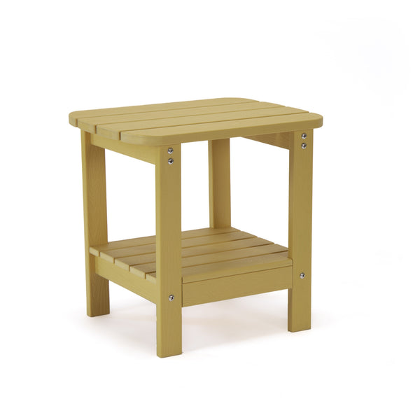 Homeroots 15" Yellow Plastic Outdoor Side Table Yellow Plastic 543741