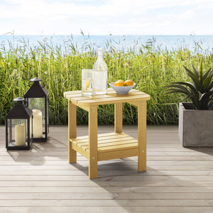 Homeroots 15" Yellow Plastic Outdoor Side Table Yellow Plastic 543741