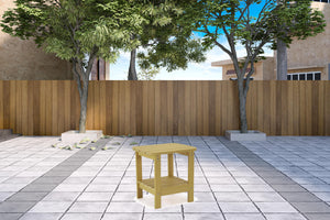 Homeroots 15" Yellow Plastic Outdoor Side Table Yellow Plastic 543741