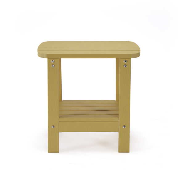 Homeroots 15" Yellow Plastic Outdoor Side Table Yellow Plastic 543741