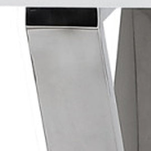 HomeRoots 48" Modern White and Silver Writing Desk with Two Drawers for Stylish Home Office Organization 543745