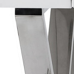 HomeRoots 48" Modern White and Silver Writing Desk with Two Drawers for Stylish Home Office Organization 543745