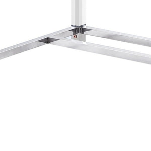 Homeroots 48" Elegant Writing Desk With Two Drawers – Stylish Wood, Acrylic & Stainless Steel Design For Home Office Light Grey,Chrome  543749