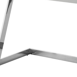 Homeroots 47" Elegant Wood And Stainless Steel Sled Writing Desk - Classic Design For Home Office And Living Room Light Grey,Chrome  543753