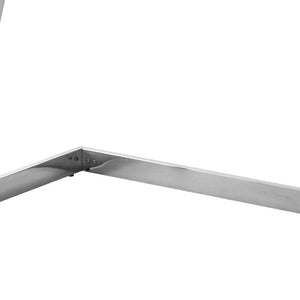 Homeroots 47" Elegant Wood And Stainless Steel Sled Writing Desk - Classic Design For Home Office And Living Room White,Chrome  543754