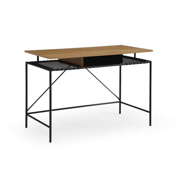 Homeroots 43" Natural And Black Writing Desk Natural,Black  543756