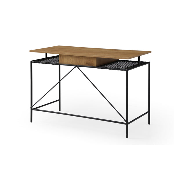 Homeroots 43" Natural And Black Writing Desk Natural,Black  543756