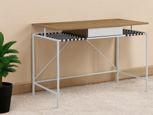 Homeroots 43" Natural And White Writing Desk Natural,White  543757