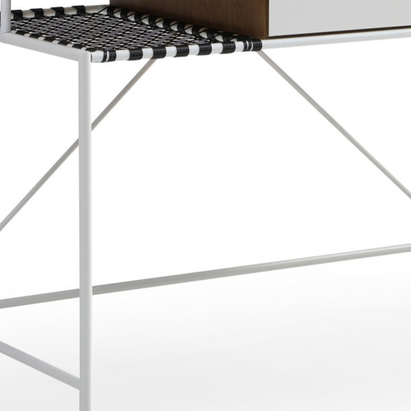 Homeroots 43" Natural And White Writing Desk Natural,White  543757