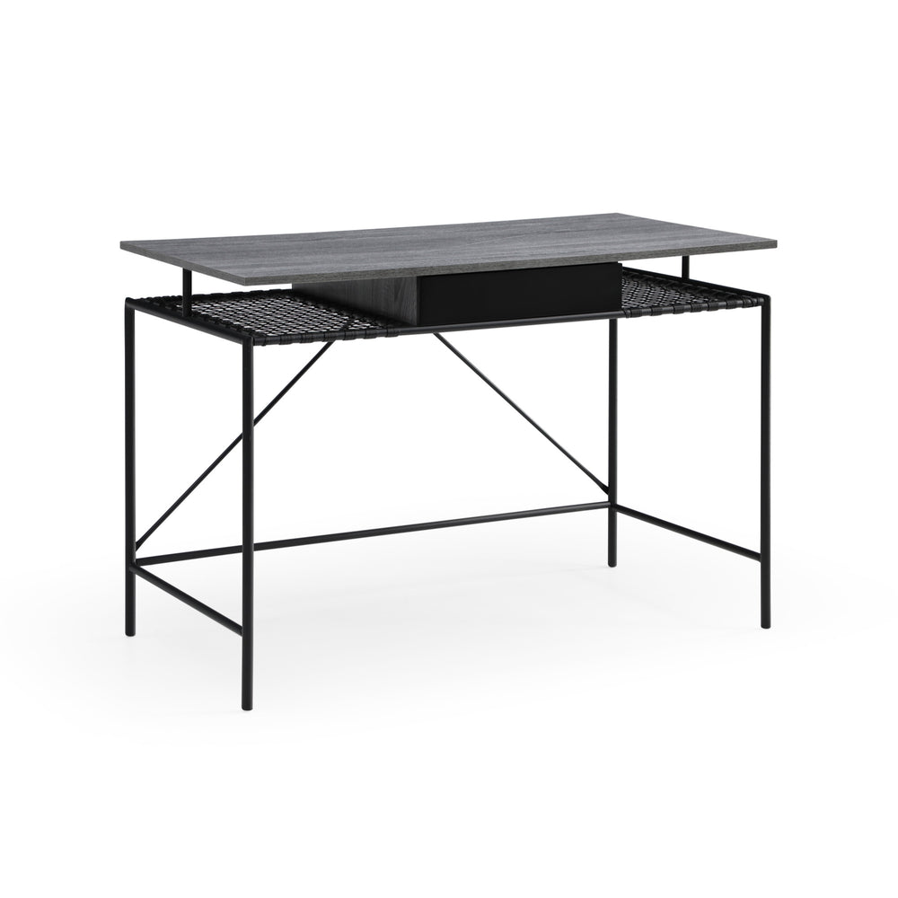 Homeroots 43" Gray And Black Writing Desk Grey,Black  543758