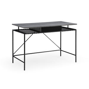 Homeroots 43" Gray And Black Writing Desk Grey,Black  543758