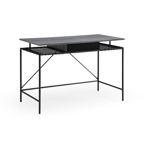 Homeroots 43" Gray And Black Writing Desk Grey,Black  543758