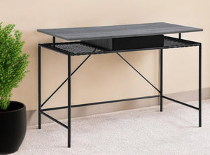 Homeroots 43" Gray And Black Writing Desk Grey,Black  543758