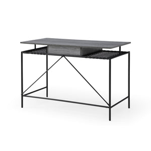 Homeroots 43" Gray And Black Writing Desk Grey,Black  543758