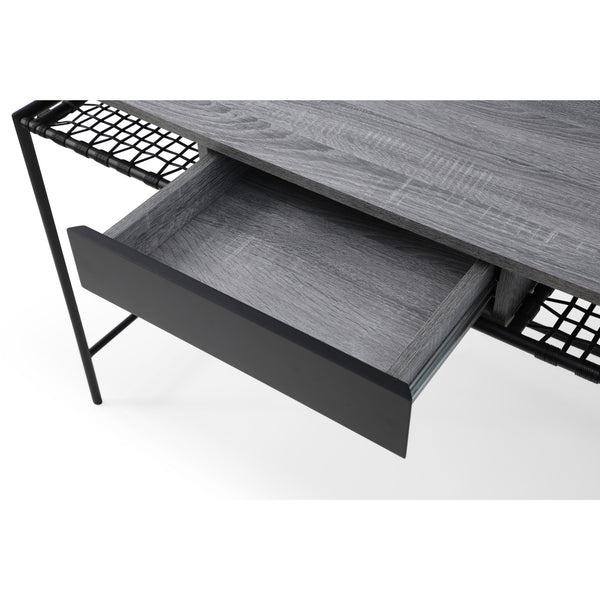 Homeroots 43" Gray And Black Writing Desk Grey,Black  543758