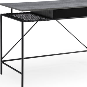 Homeroots 43" Gray And Black Writing Desk Grey,Black  543758