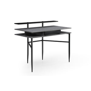 Homeroots 43" Gray And Black Writing Desk Grey,Black  543759