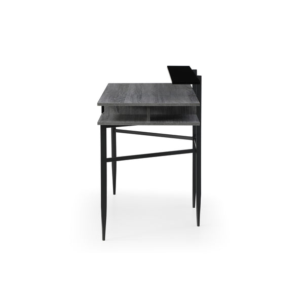 Homeroots 43" Gray And Black Writing Desk Grey,Black  543759
