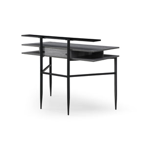 Homeroots 43" Gray And Black Writing Desk Grey,Black  543759