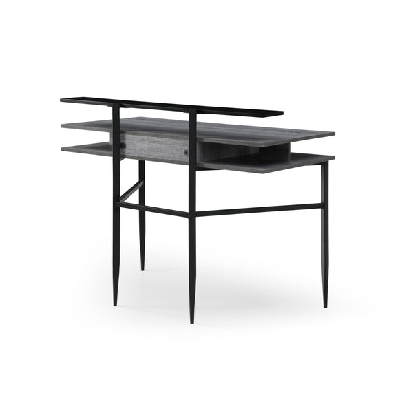 Homeroots 43" Gray And Black Writing Desk Grey,Black  543759