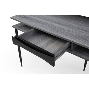 Homeroots 43" Gray And Black Writing Desk Grey,Black  543759
