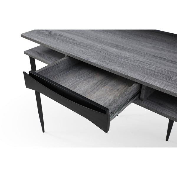 Homeroots 43" Gray And Black Writing Desk Grey,Black  543759