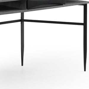 Homeroots 43" Gray And Black Writing Desk Grey,Black  543759