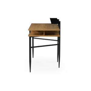 Homeroots 43" Natural And Black Writing Desk Natural,Black  543760