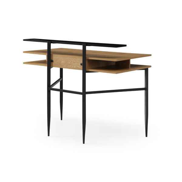 Homeroots 43" Natural And Black Writing Desk Natural,Black  543760