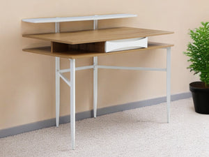 Homeroots 43" Natural And White Writing Desk Natural,White  543761