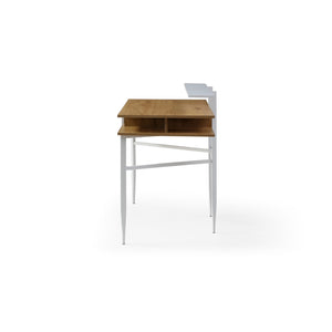 Homeroots 43" Natural And White Writing Desk Natural,White  543761
