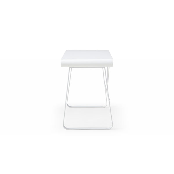 Homeroots 43" White Writing Desk With Two Drawers White  543763