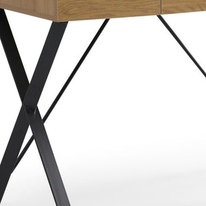 Homeroots 43" Natural And Black Writing Desk Natural,Black  543764