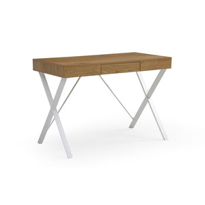 Homeroots 43" Natural And White Writing Desk Natural,White  543765