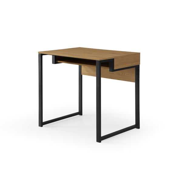 Homeroots 32" Natural And Black Writing Desk Natural,Black  543767